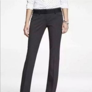 Express Editor Contrast Waistband Brown Barely Boot Dress Pant size 2R